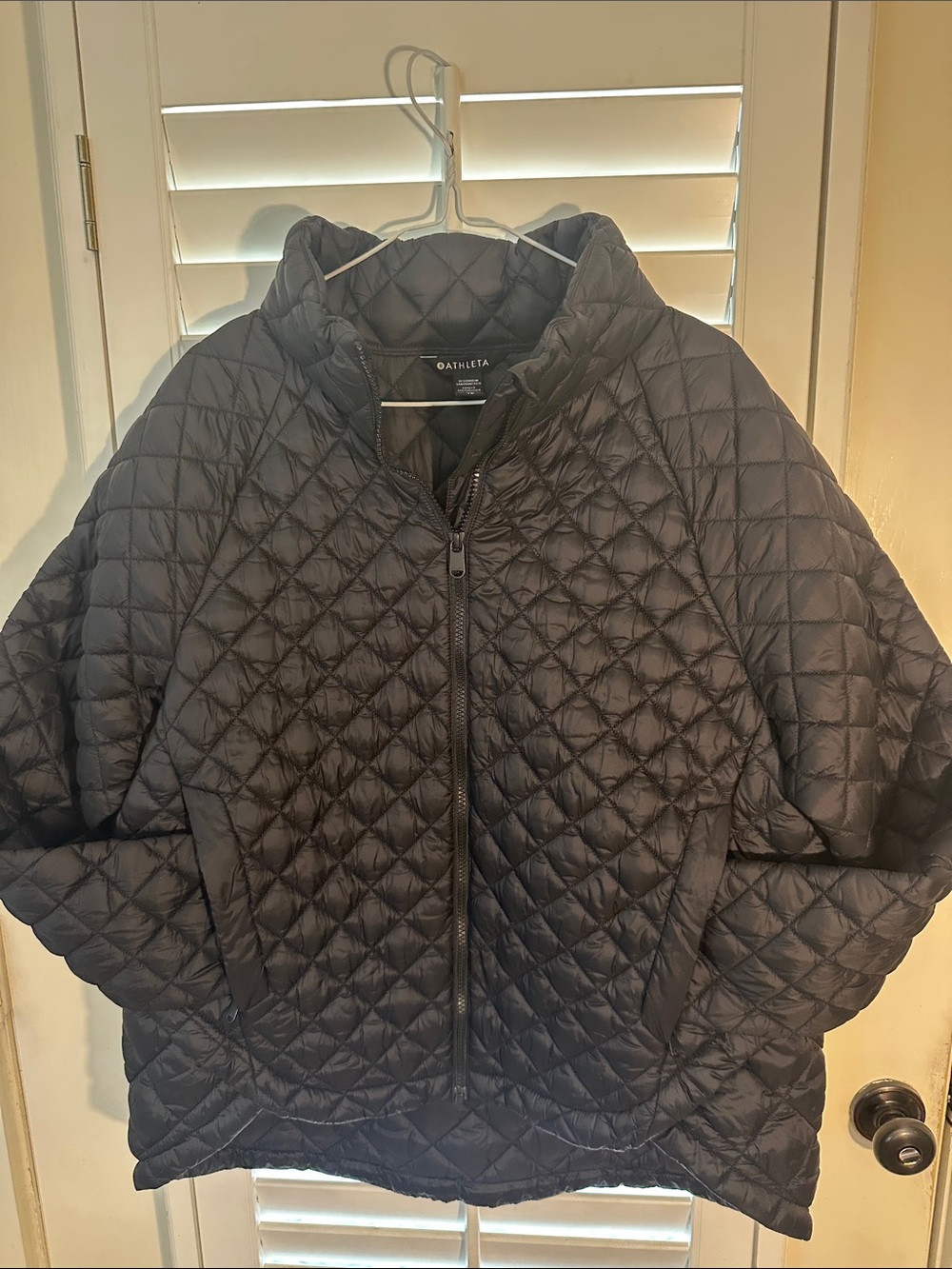 Womens Jacket-ATHLETA-'Dark Sky Violet' 'Whisper Featherless' puffer quilted-XL